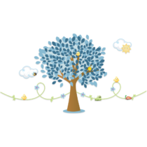 KIT MURAL ÁRBOL AZUL CON LIANAS (Este producto se hace sobre pedido)