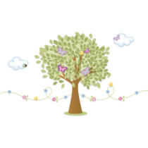 KIT MURAL ÁRBOL VERDE CON LIANAS (Este producto se hace sobre pedido)