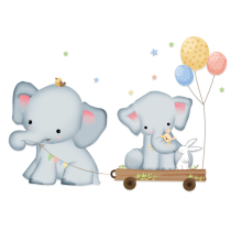 KIT MURAL ELEFANTE CON GLOBOS (Este producto se hace sobre pedido)