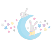 KIT LUNA CON CONEJITOS (Este producto se hace sobre pedido)